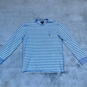 Polo Ralph Lauren Striped Long Sleeve Tee - Blue and White
